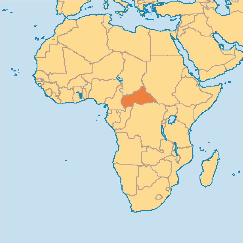 map of Africa and CAR